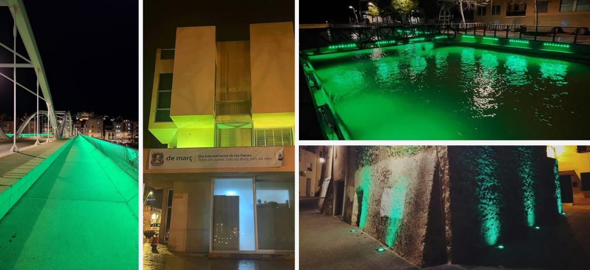 Il·luminació en verd pel Dia Mundial del Treball Social