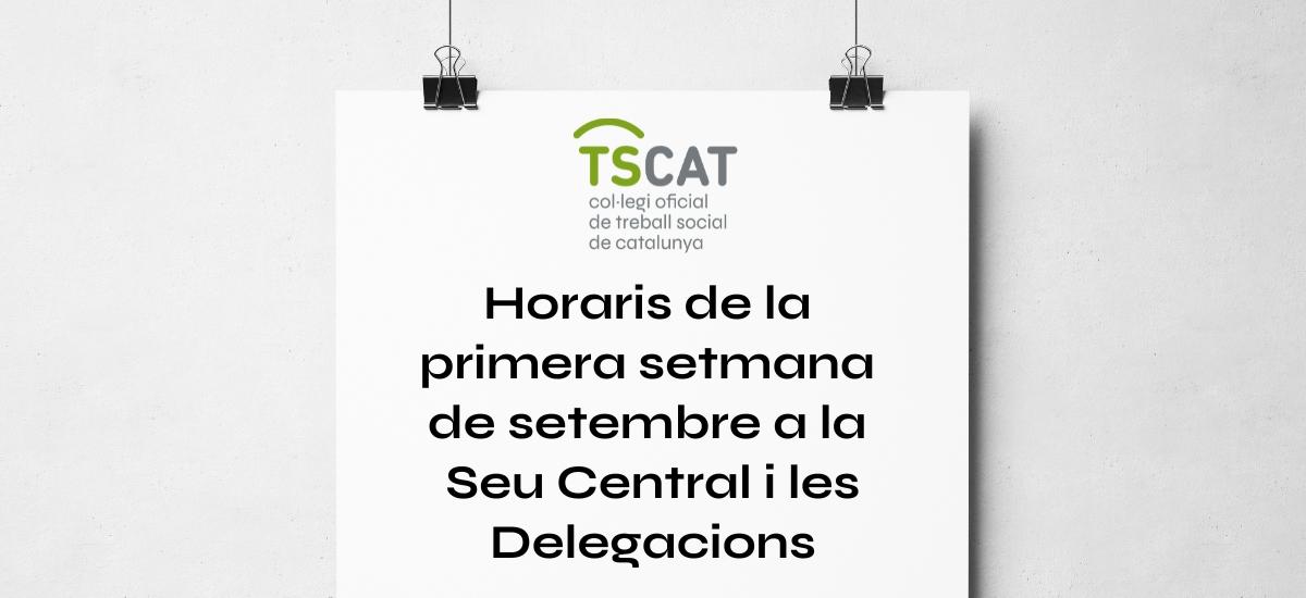Horaris primera setmana de setembre