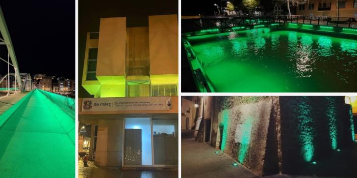 Il·luminació en verd pel Dia Mundial del Treball Social